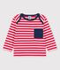 Tee-shirt manches longues rayé en jersey bébé
