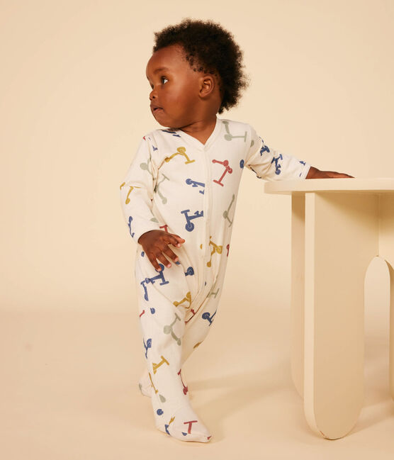 Pyjama imprimé en coton bébé blanc AVALANCHE/ MULTICO