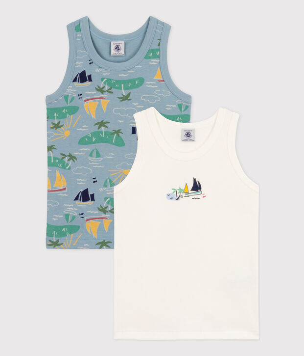 Lot de 2 d&eacute;bardeurs explorateur en coton petit gar&ccedil;on multicouleur