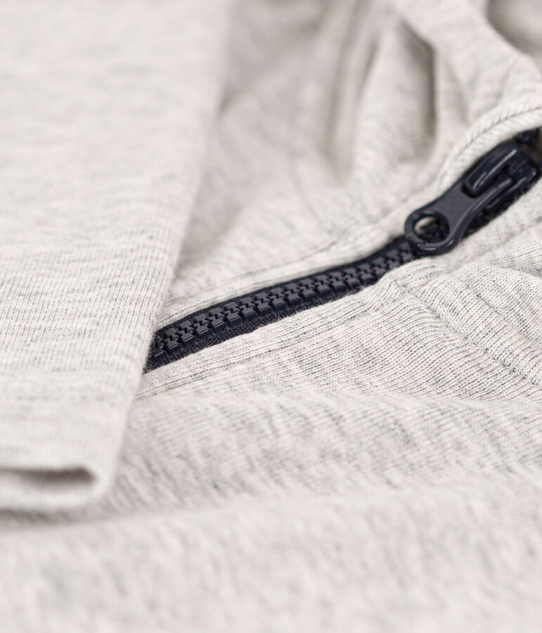 Sweatshirt zipp&eacute; &agrave; capuche enfant gar&ccedil;on gris BELUGA CHINE