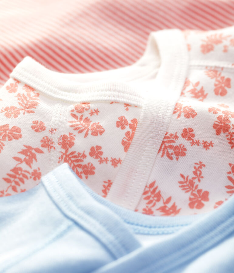 Lot de 3 bodies b&eacute;b&eacute; en coton biologique multicouleur