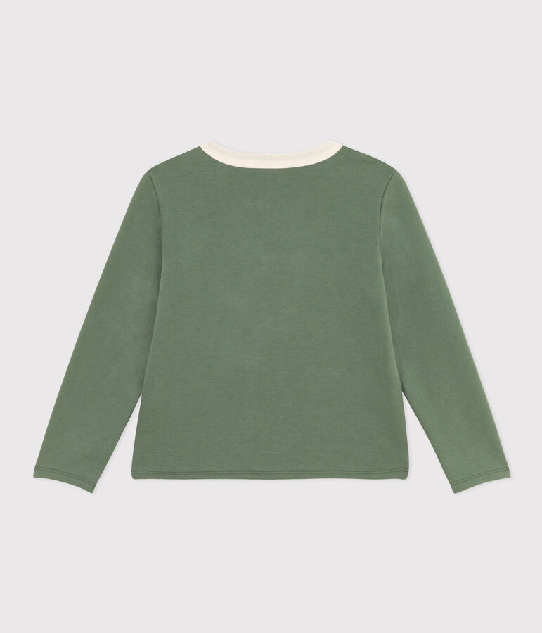Cardigan en coton enfant fille vert CROCO