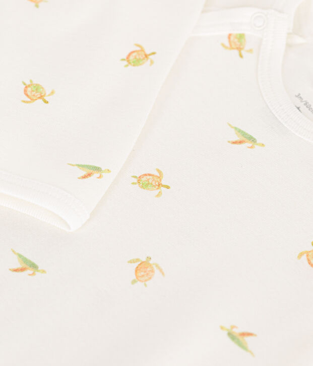 Pyjama b&eacute;b&eacute; en coton blanc/multicouleur