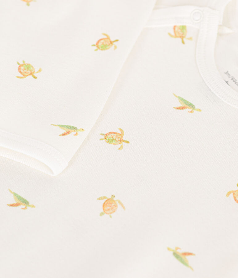 Pyjama b&eacute;b&eacute; en coton blanc MARSHMALLOW/blanc MULTICO