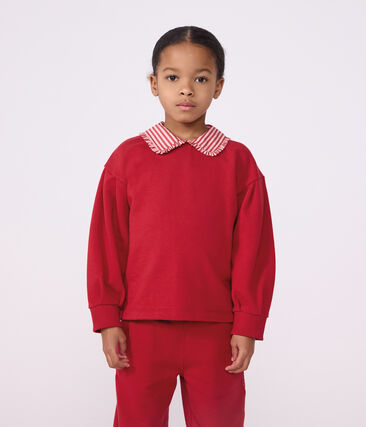 Sweatshirt à col enfant en coton uni