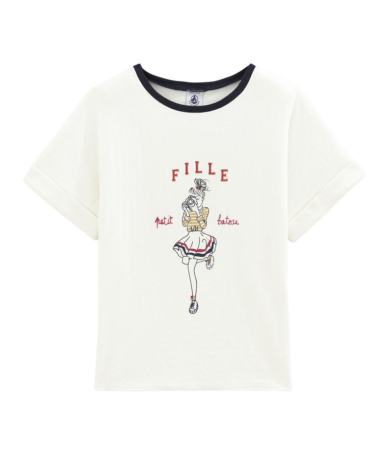 tee-shirt manches courtes enfant fille blanc