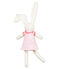 Doudou lapin habillé rose VIENNE/blanc MARSHMALLOW