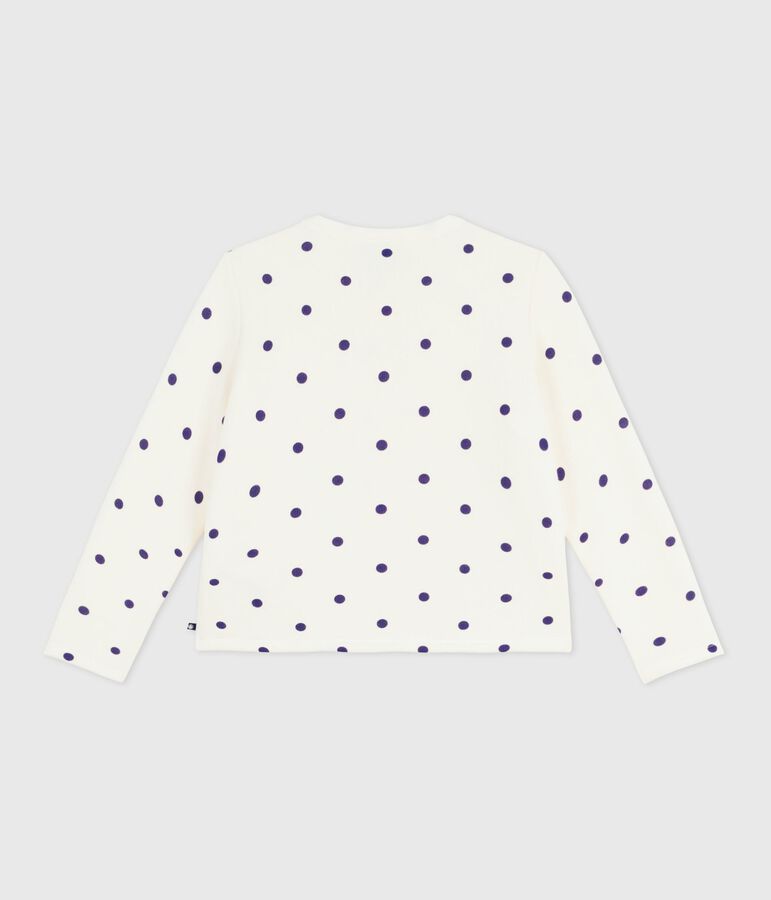 Cardigan enfant en coton imprim&eacute; pois bleu MILK/ SOIR