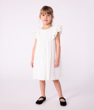 Robe enfant en coton manches courtes unie