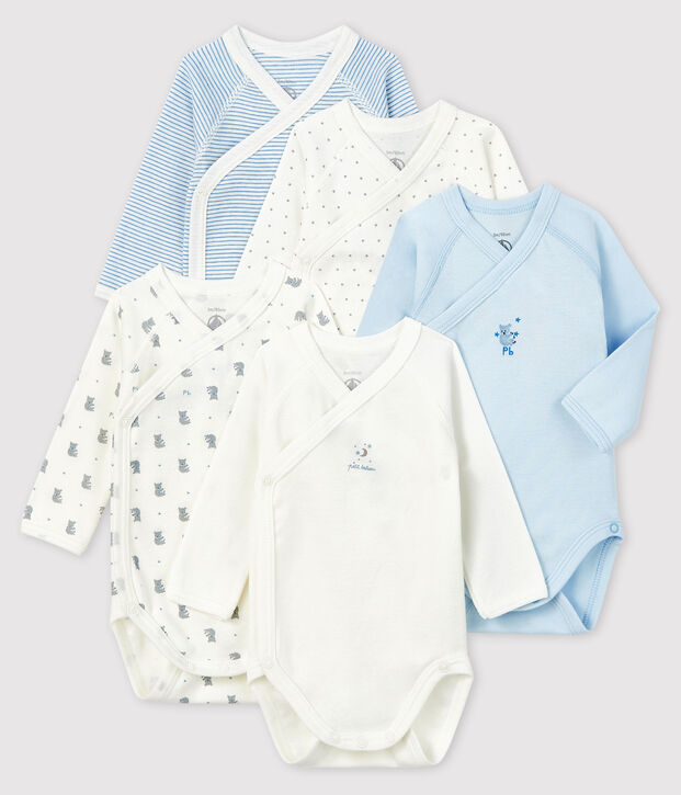 Lot de 5 bodies naissance manches longues b&eacute;b&eacute; multicouleur