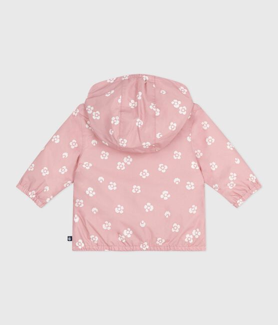 Coupe-vent bébé imprimé fleuri, doublure milleraies rose CHARME/blanc MARSHMALLOW