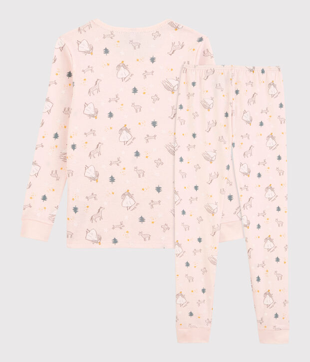 Pyjama snugfit imprim&eacute; princesses petite fille en coton rose/multicouleur