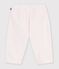 Pantalon b&eacute;b&eacute; en velours uni rose clair
