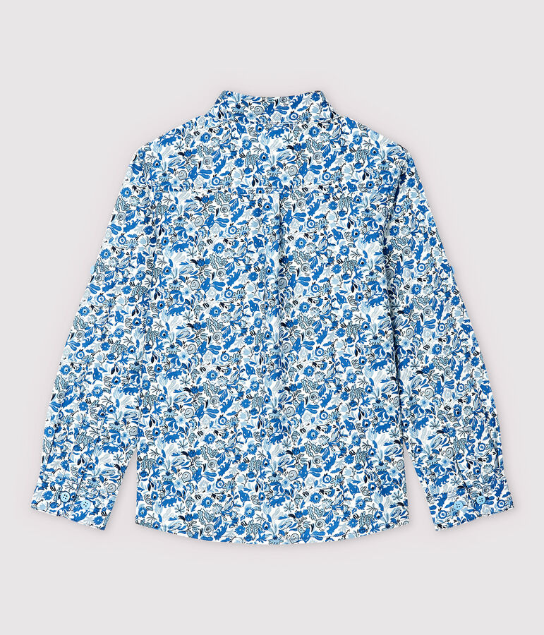 Chemise en popeline enfant gar&ccedil;on blanc MARSHMALLOW/blanc MULTICO