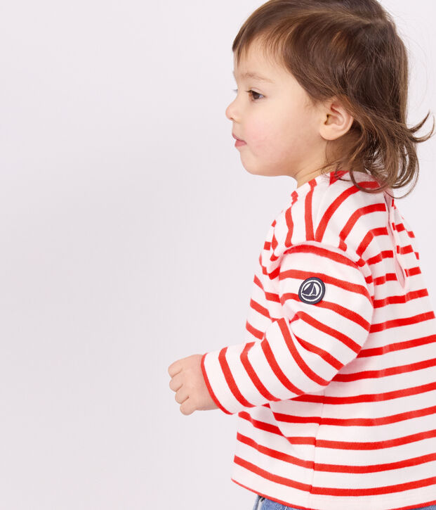 Marini&egrave;re b&eacute;b&eacute; en coton &eacute;pais rose/rouge