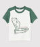 Tee-shirt manches courtes en coton bébé garçon blanc MARSHMALLOW/vert VALLEE
