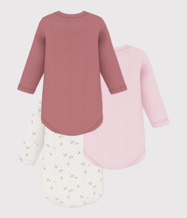 Lot de bodies manches longues en coton imprim&eacute; &agrave; fleurs b&eacute;b&eacute; multicouleur