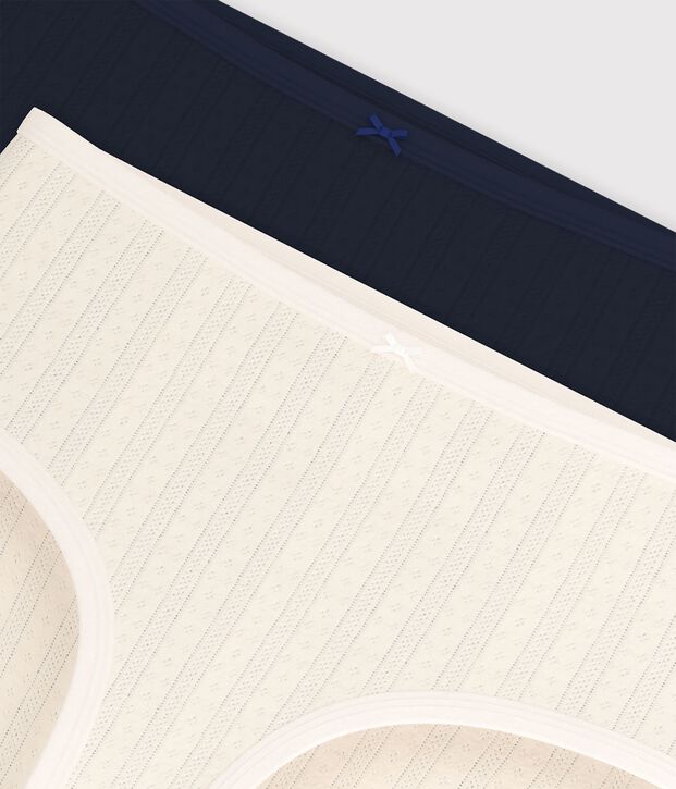 Lot de culottes taille haute femme en coton ajour&eacute; multicouleur