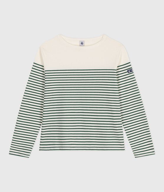 Tee-shirt marinière femme en coton vert MILK/ WILLOW