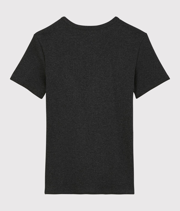 T-shirt col V iconique en coton Femme gris
