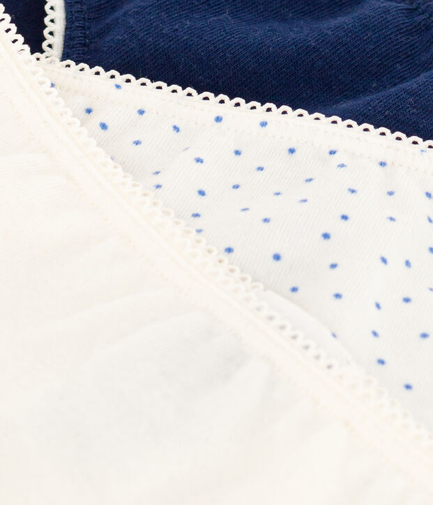 Lot de 3 culottes &agrave; pois en coton et &eacute;lasthanne petite fille multicouleur