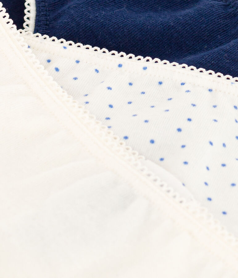 Lot de 3 culottes &agrave; pois en coton et &eacute;lasthanne petite fille multicouleur