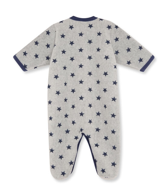 Combichaud bébé garçon en polaire imprimé gris SUBWAY/bleu LOGO