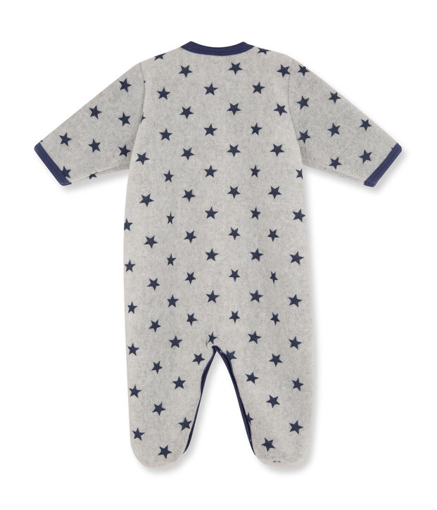 Combichaud b&eacute;b&eacute; gar&ccedil;on en polaire imprim&eacute; gris/bleu