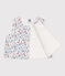 Veste bébé sans manches en popeline imprimé à fleurs blanc MARSHMALLOW/blanc MULTICO