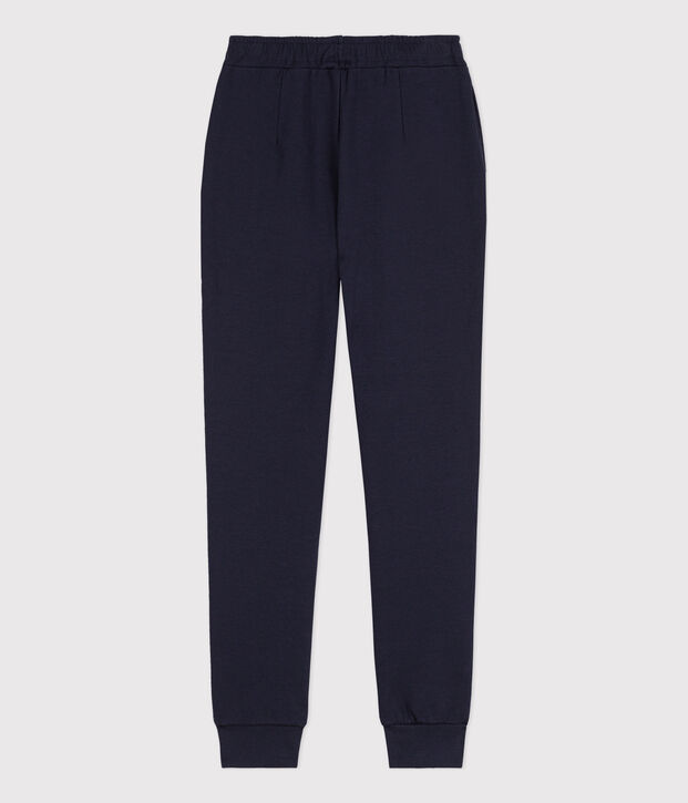 Pantalon en coton &eacute;pais Femme bleu marine