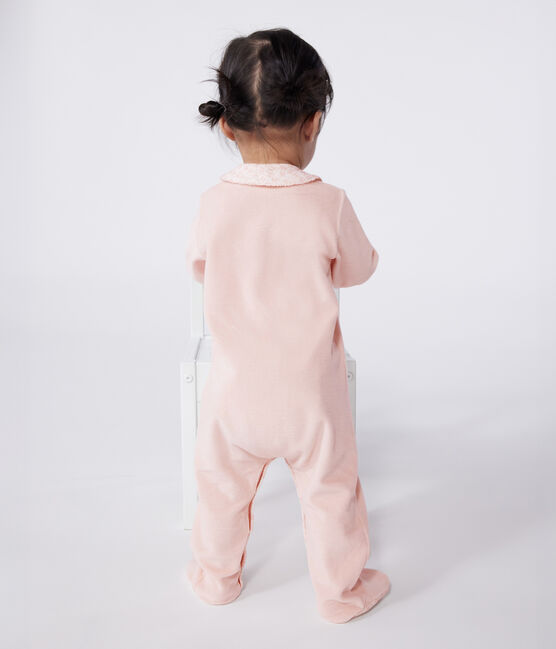 Pyjama bébé en velours avec col rose SALINE