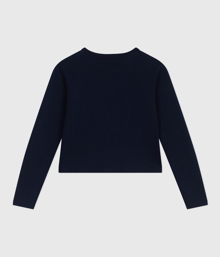 Cardigan femme en coton uni bleu SMOKING