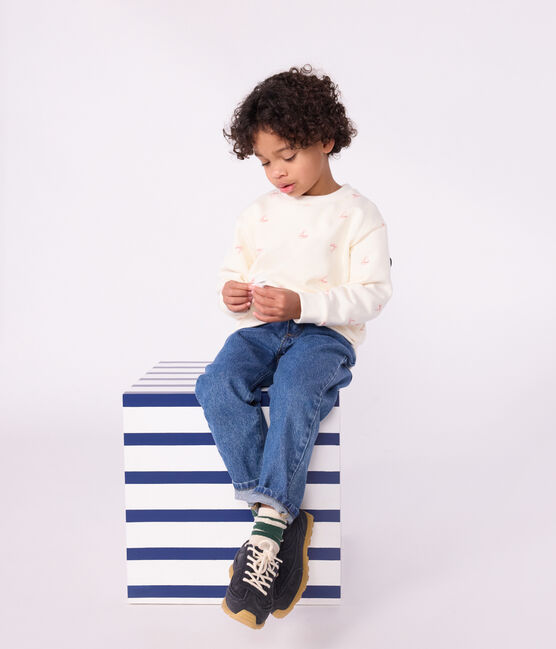 Sweatshirt enfant en coton imprimé rouge MILK/ POMPEI