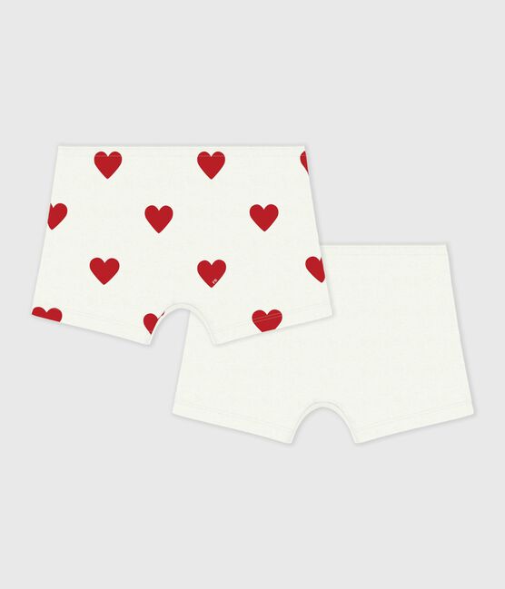 Lot de 2 shorties enfant en coton imprimé cœurs variante 1