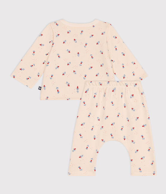 Ensemble bébé deux pièces en coton blanc AVALANCHE/ MULTICO