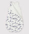 Gigoteuse toile de Jouy Paris bébé en côte blanc MARSHMALLOW/bleu MEDIEVAL