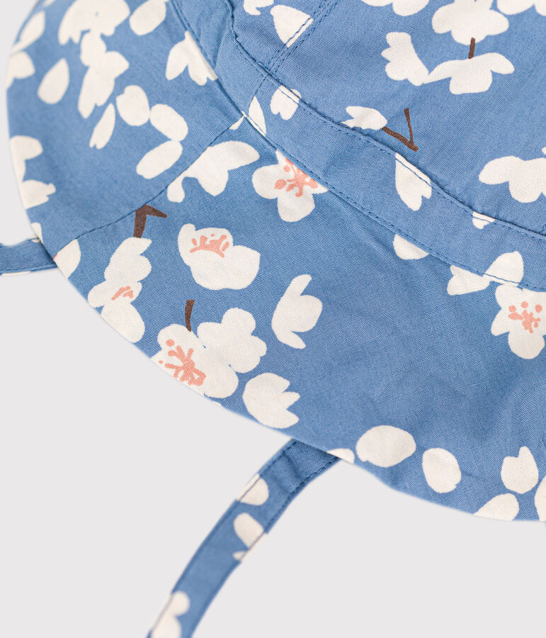 Bob en popeline fleurs b&eacute;b&eacute; fille bleu BEACH/ MULTICO