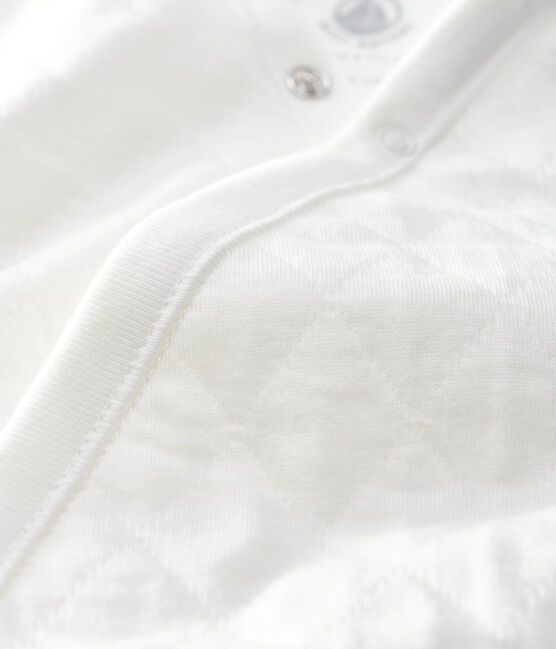 Combinaison longue bébé en tubique matelassé blanc MARSHMALLOW