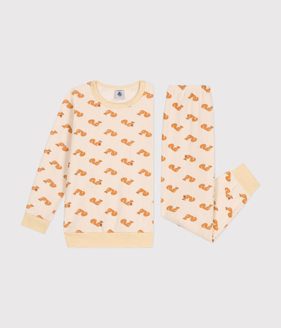 Pyjama en bouclette éponge grattée imprimée écureuil enfant blanc AVALANCHE/ MULTICO