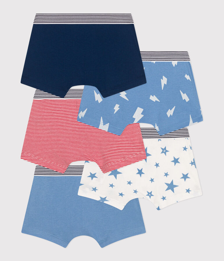 Lot de 5 boxers enfant en coton imprim&eacute; variante 1