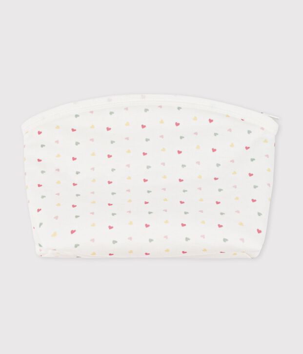 Pochette b&eacute;b&eacute; en coton imprim&eacute; petits c&oelig;urs blanc/multicouleur