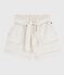 Short enfant en coton uni blanc