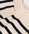 Pull rayé en laine et coton enfant fille / garçon blanc AVALANCHE/bleu SMOKING