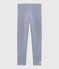 Legging enfant milleraies en laine et coton bleu MEDIEVAL/blanc MARSHMALLOW
