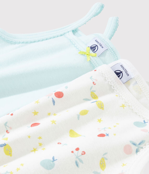 Lot de 2 chemises &agrave; bretelles imprim&eacute; fruits petite fille en coton biologique multicouleur