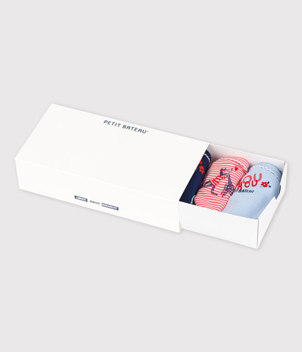 Lot de 5 culottes th&egrave;me Paris petite fille en coton multicouleur