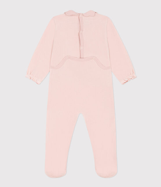 Pyjama bébé uni rose en velours rose SALINE