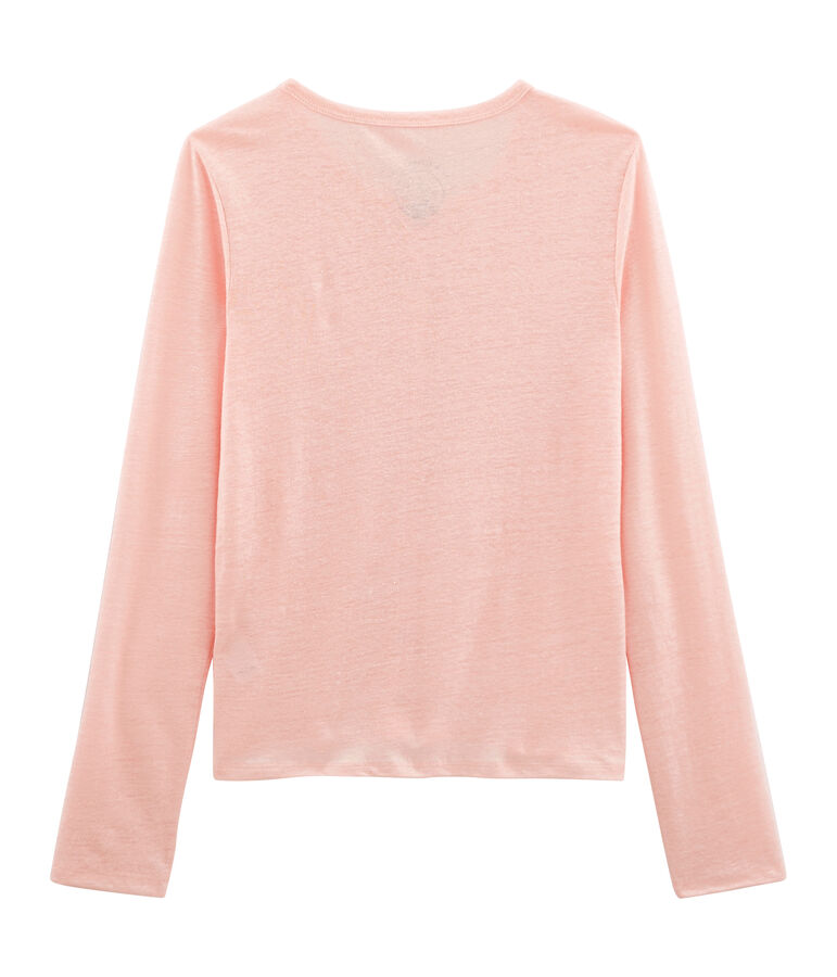 Cardigan femme en lin rose