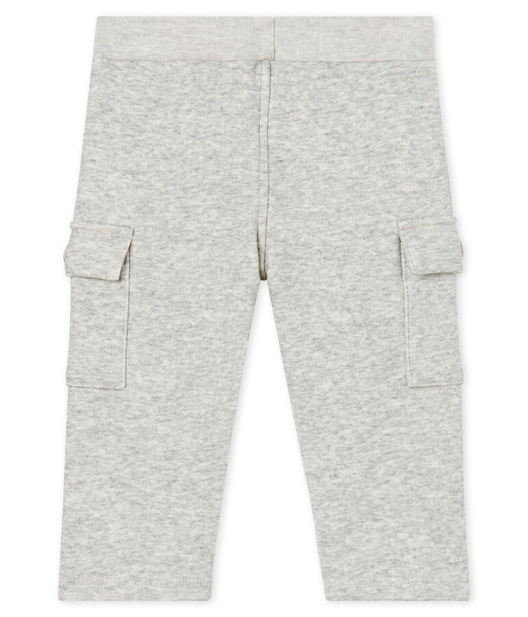 Pantalon b&eacute;b&eacute; gar&ccedil;on en maille velours gris BELUGA CHINE CN
