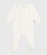 Pyjama bébé en velours à col imprimé cœurs